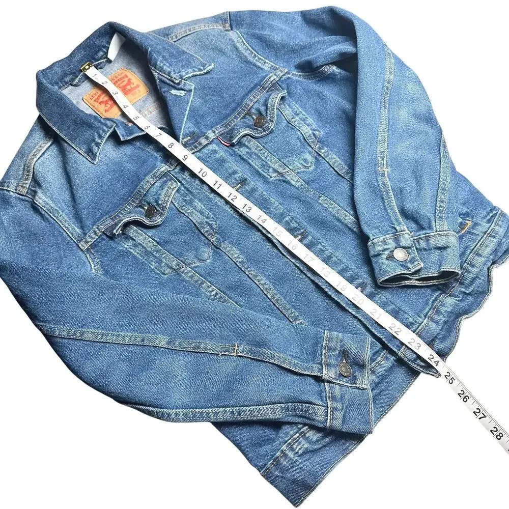 Levi’s | Women | Classic Blue Distressed Work Denim Jean Jacket | Size Small
